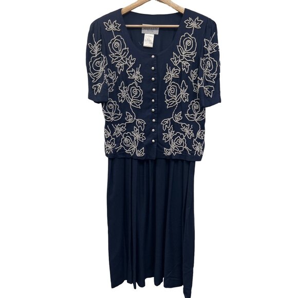 Plaza South Petites Vintage and Pearl Dress - Picture 1 of 7